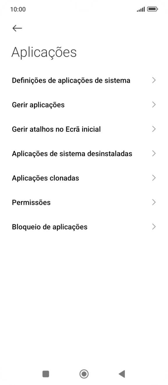 Prima Gerir aplicações.