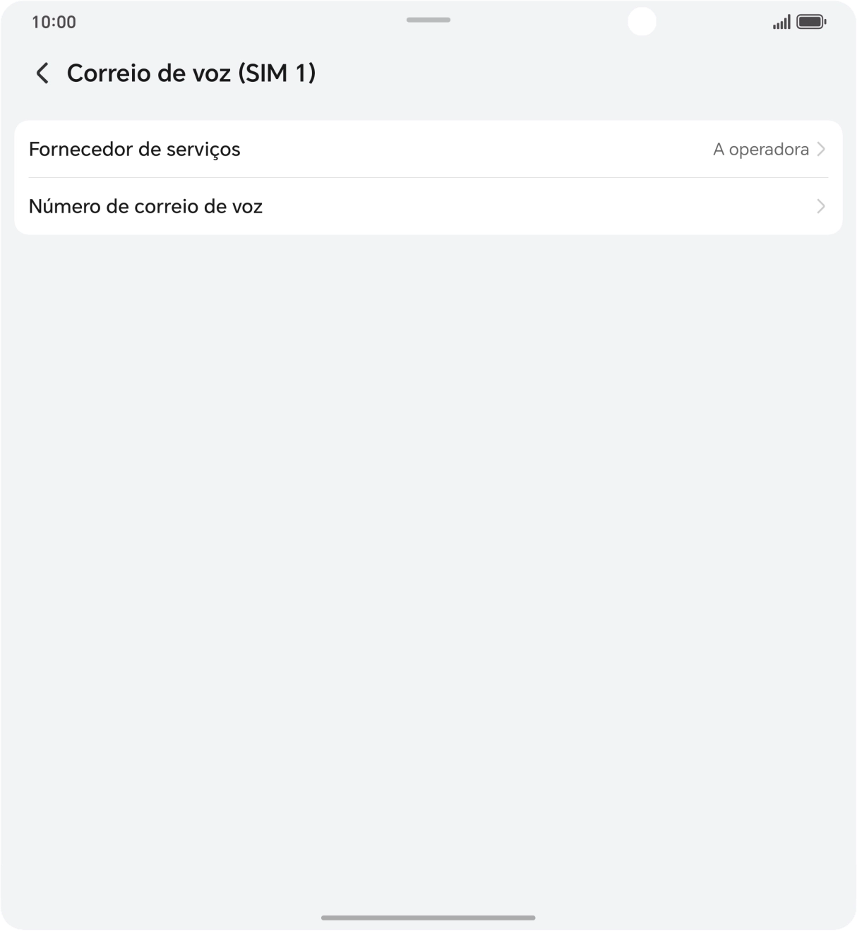 Prima Número de correio de voz.