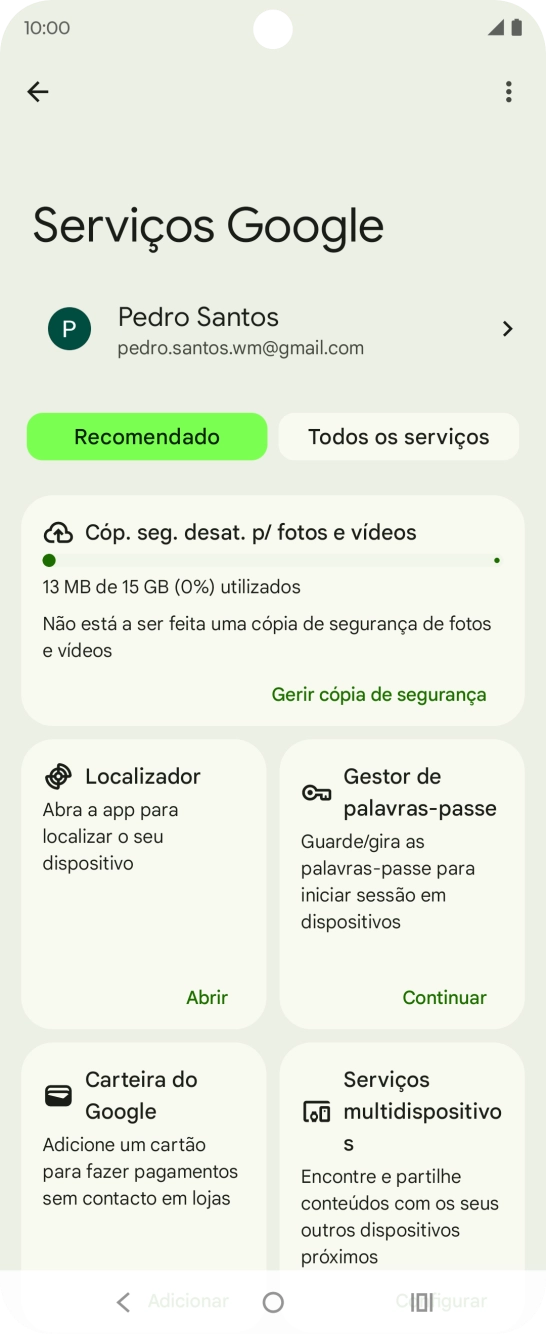 Prima Todos os serviços.