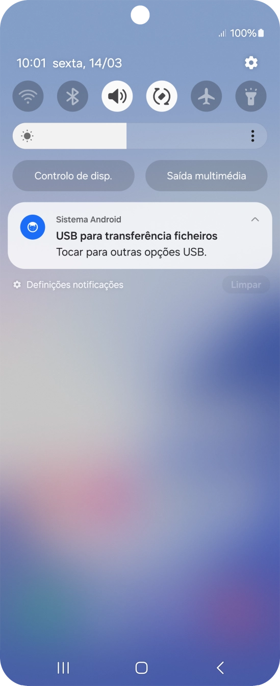 Prima Tocar para outras opções USB..