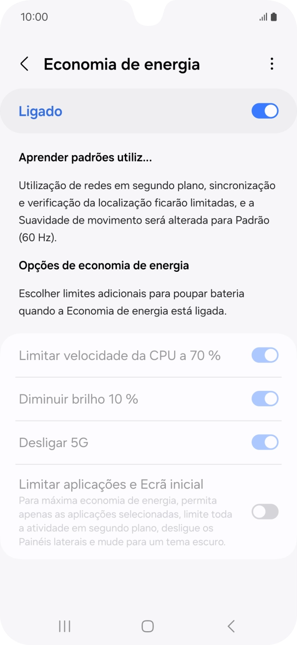 Prima a tecla de início para terminar e voltar ao ecrã inicial.