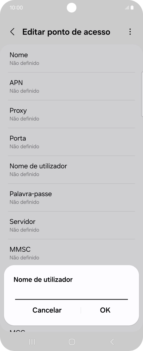 Introduza vodafone e prima OK.