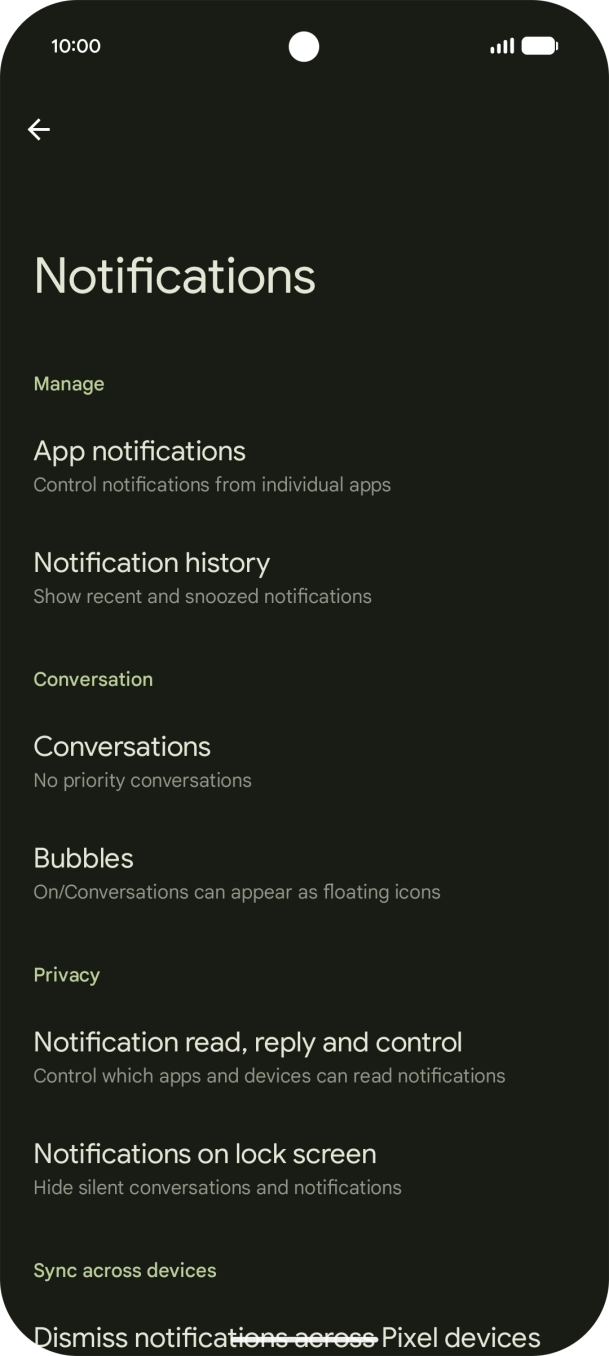 Press App notifications.