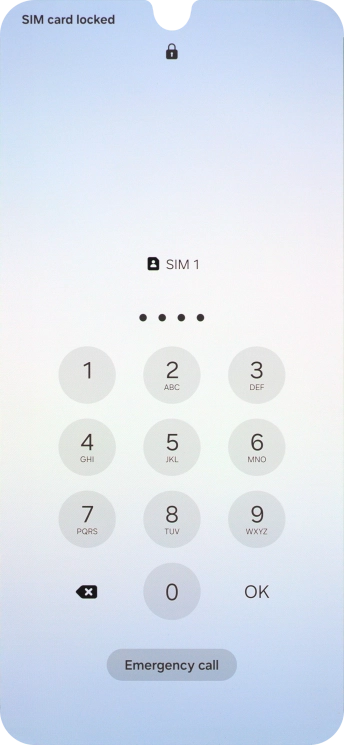 If your SIM is locked, key in your PIN and press OK.