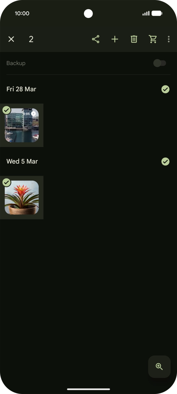 Press the share icon.