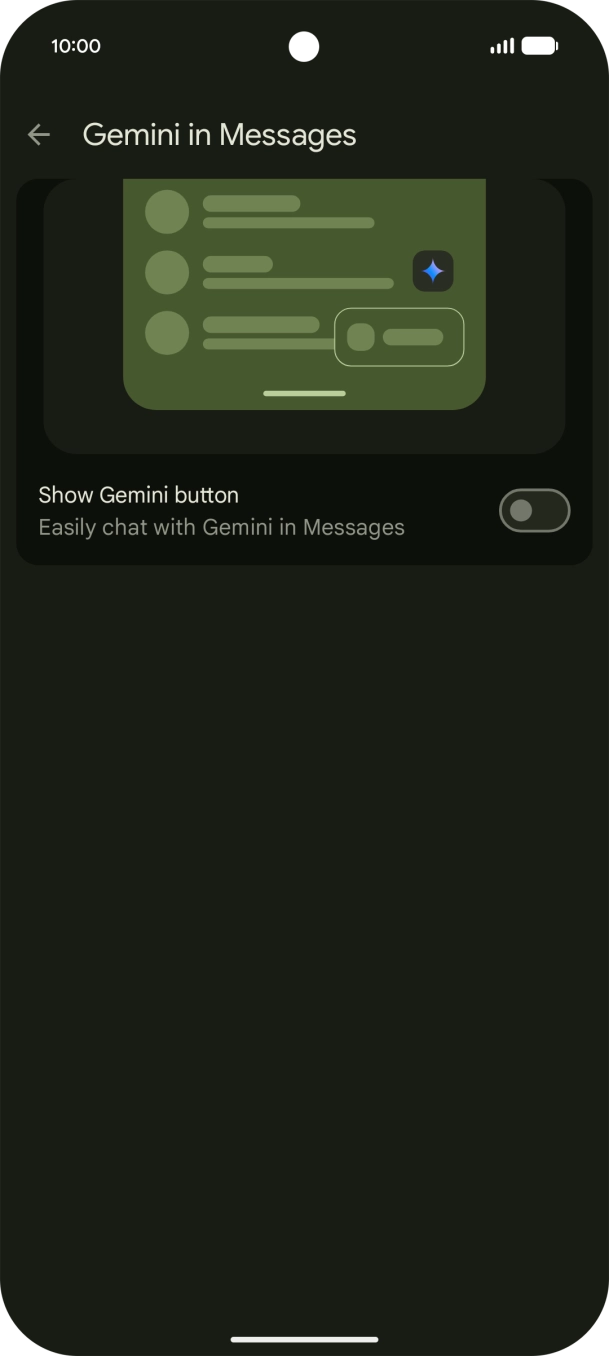 Press the indicator next to 'Show Gemini button' to turn on the function. Press the indicator next to 'Show Gemini button' to turn on the function.