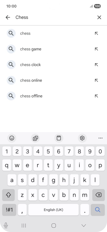 Key in the name or subject of the required app and press the search icon.