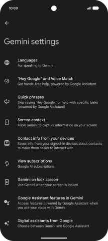 Follow the instructions on the screen to select the required settings.