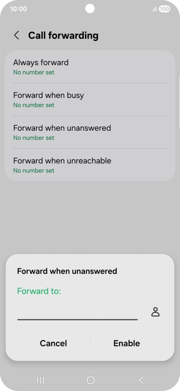 Key in +61101 and press Enable.