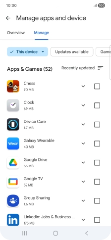 Press the required app.