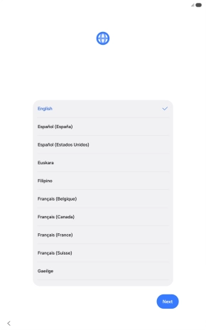 Press the required language. Press the required language.