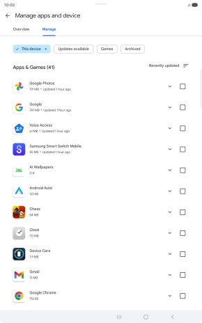 Press the required app.