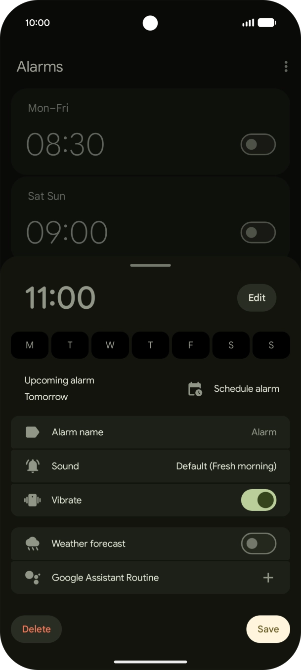 Press the required week days to select them.