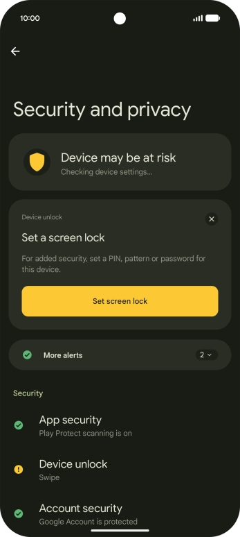 Press Device unlock.