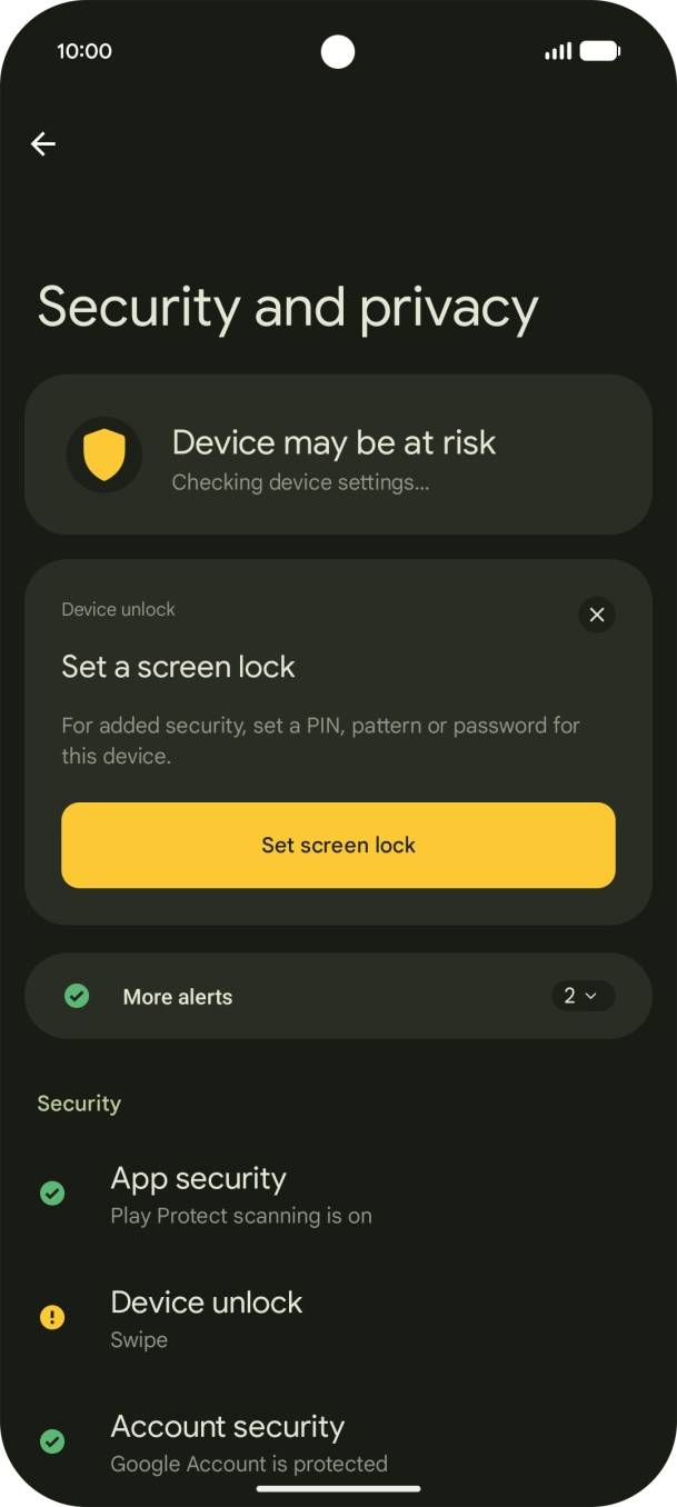 Press Device unlock. Press Device unlock.