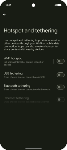 Press Wi-Fi hotspot.