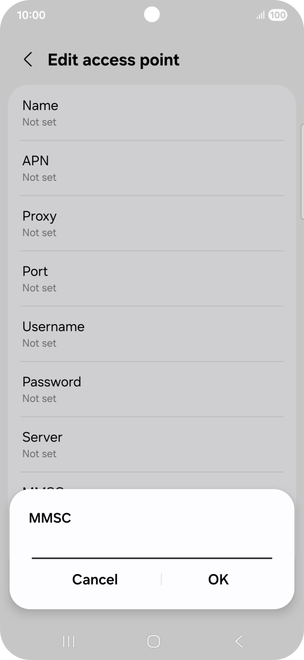Key in http://mmsc.telstra.com:8002 and press OK.