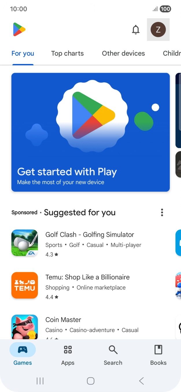 Press the profile icon.