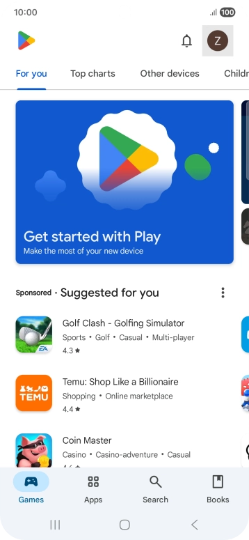 Press the profile icon.