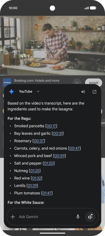 The answer from Gemini to your question is displayed.