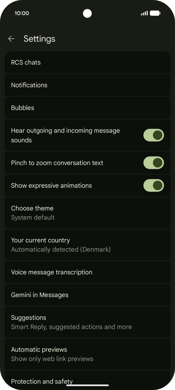Press Gemini in Messages. Press Gemini in Messages.