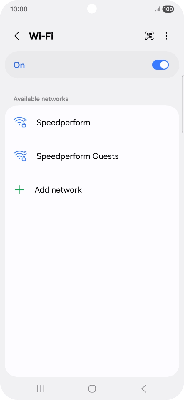 Press the required Wi-Fi network.