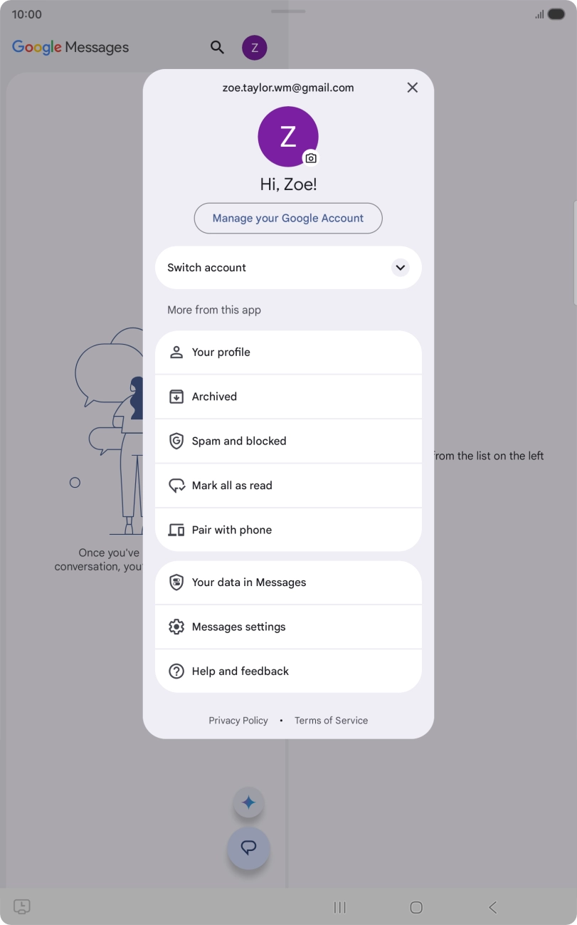 Press Messages settings.