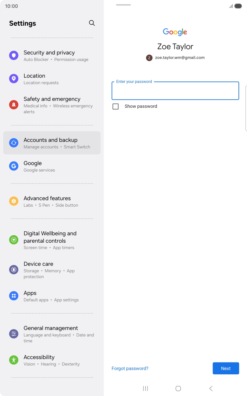 Press the field below 