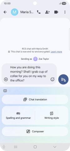 To check your text for grammatical and spelling errors, press Spelling and grammar and follow the instructions on the screen to use the function.