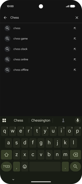 Key in the name or subject of the required app and press the search icon.