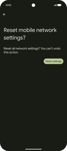 Press Reset settings. Press Reset settings.