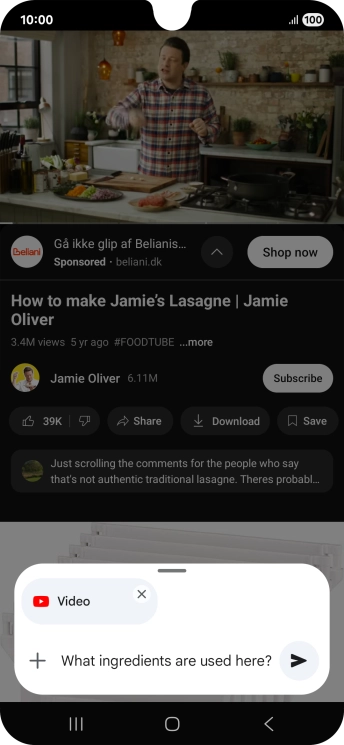 Follow the instructions on the screen to type or speak the required question for the video.
