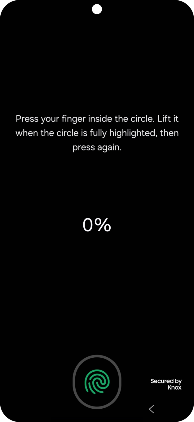 Follow the instructions on the screen to create the phone lock code using your fingerprint.
