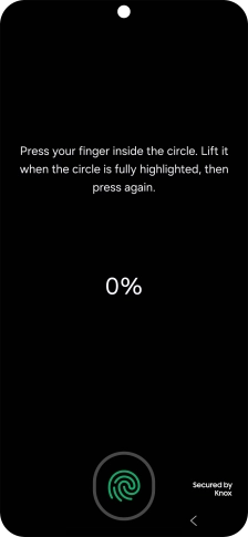 Follow the instructions on the screen to create the phone lock code using your fingerprint.