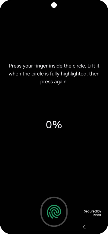 Follow the instructions on the screen to create the phone lock code using your fingerprint.