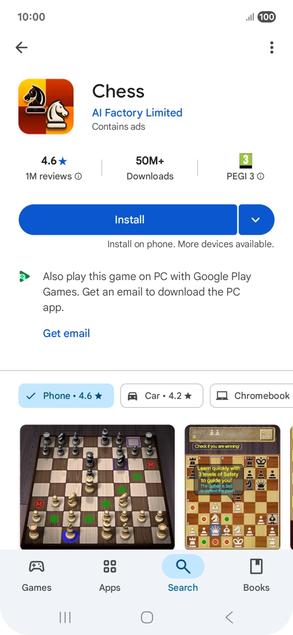 Press Install and follow the instructions on the screen to install the app.