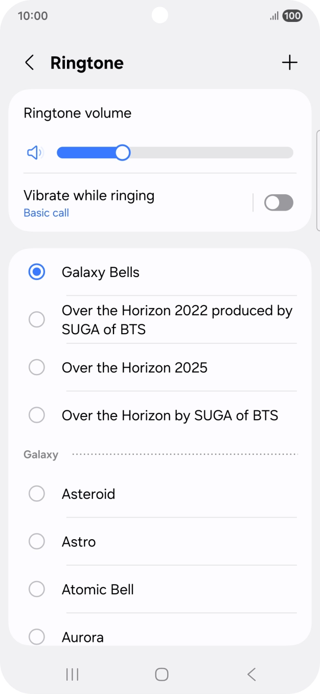 Press the different ring tones to hear them.