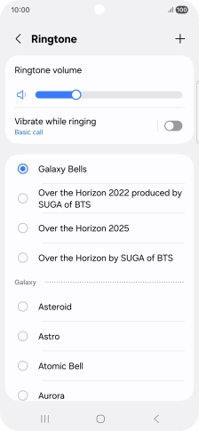 Press the different ring tones to hear them.
