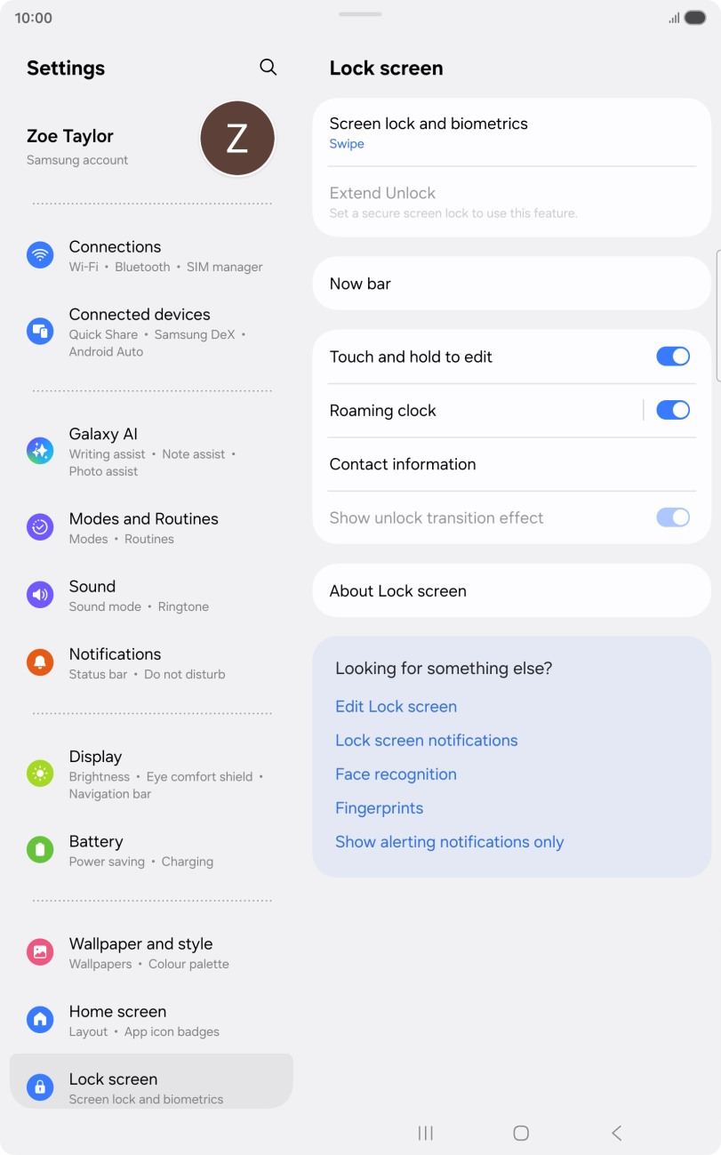 Press Screen lock and biometrics.