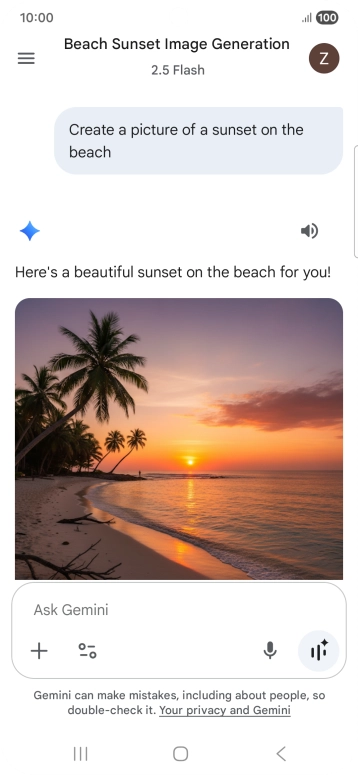 You can also ask Gemini to generate a picture based on your description.
