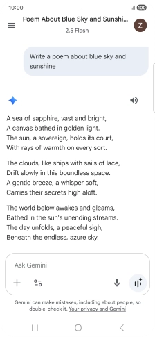 You can ask Gemini to generate a text based on your description.
