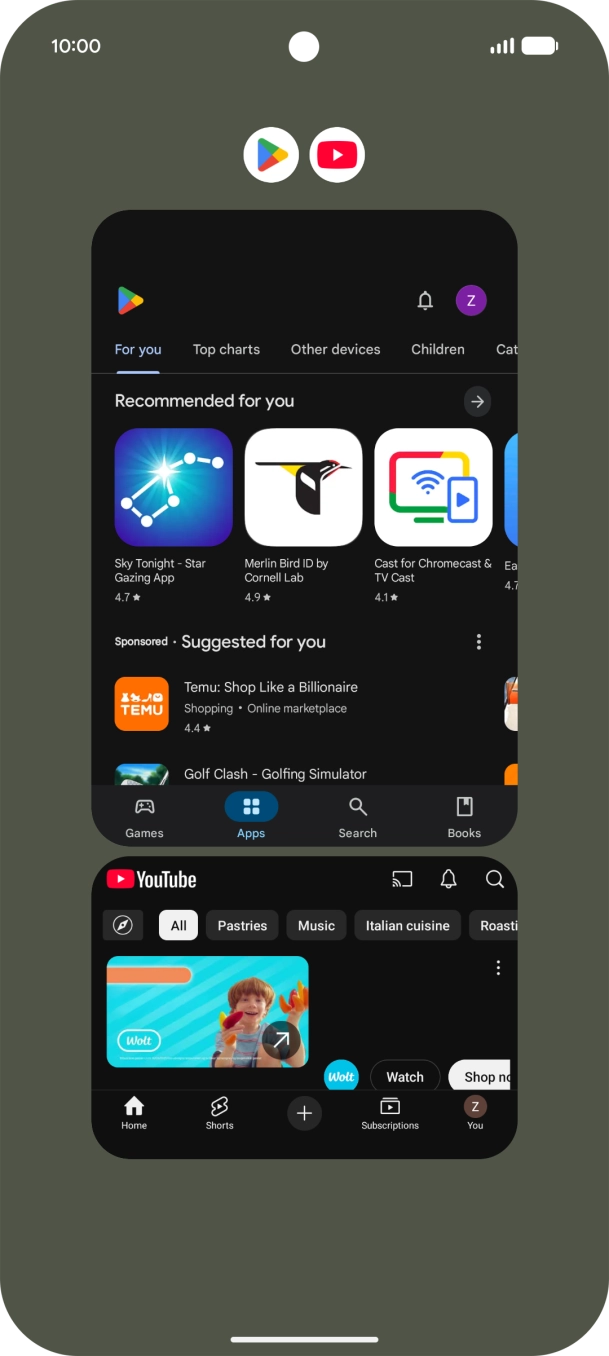 Slide your finger upwards on the application group. Slide your finger upwards on the application group.