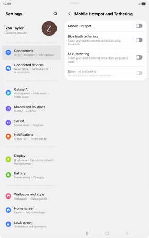 Press Mobile Hotspot.