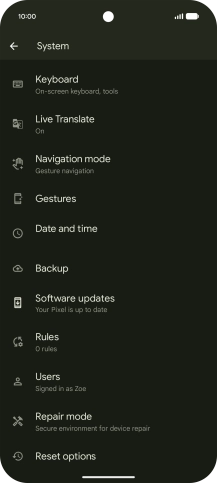 Press Reset options. Press Reset options.