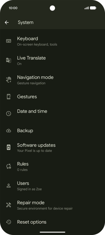 Press Reset options. Press Reset options.