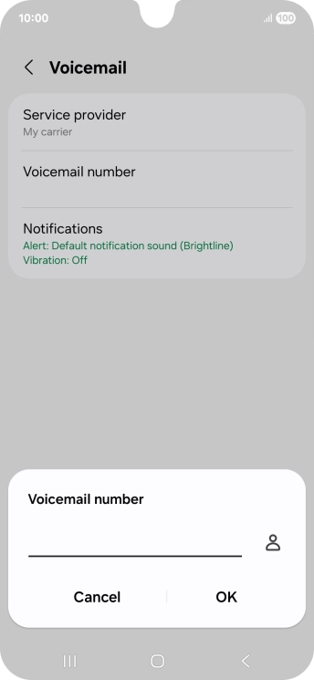 Key in +61101 and press OK.