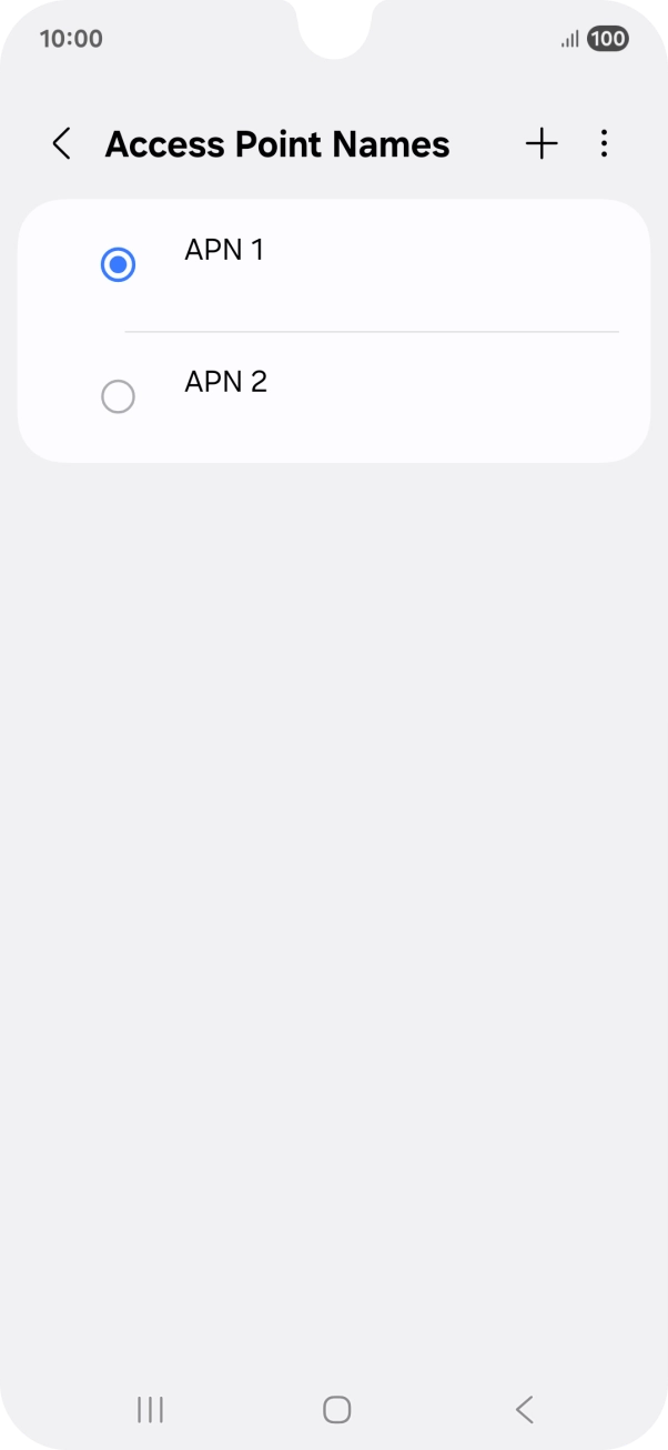 Press the field next to the data connection to activate it.