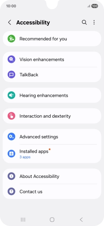 Press Vision enhancements and follow the instructions on the screen to select the required settings.