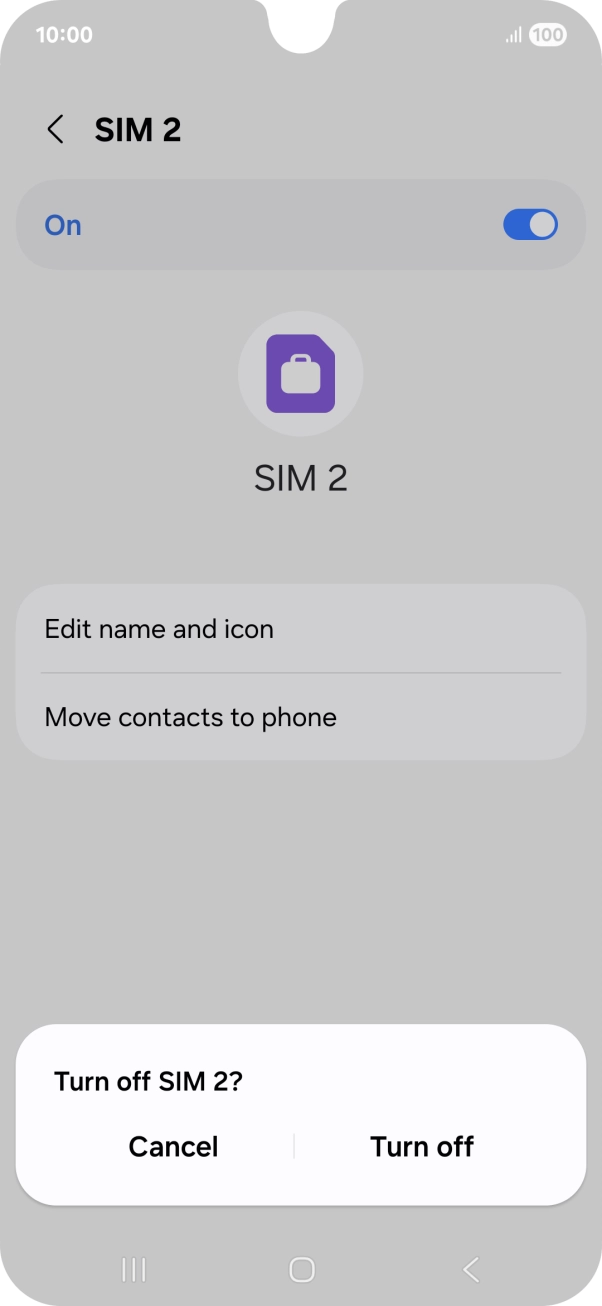 If you turn off use of the service, press Turn off.