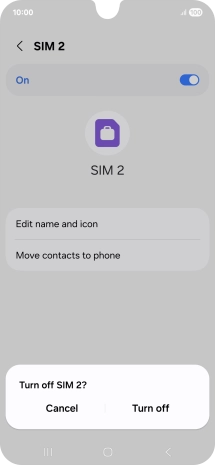 If you turn off use of the service, press Turn off.